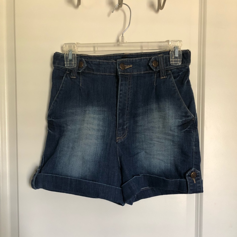 Faded, High-waisted Jean Shorts